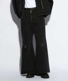 HARE ブラックフレアパンツ サイドジッパー付きのサムネイル