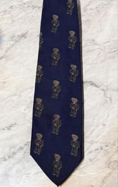 ラルフローレン 90s ポロベア タキシード 刺繍 シルク ネクタイ ネイビー ラルフローレン 90s ポロベア タキシード 刺繍 シルク ネクタイ