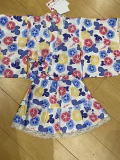 浴衣 女の子 甚平 浴衣 セパレート 120 朝顔柄のサムネイル
