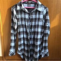 ロング丈 チェックシャツ CALMのサムネイル
