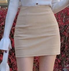 SHEIN アプリコット ベージュ タイトスカート sのサムネイル