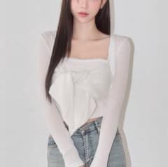 YILON イロン RIBBON CAMI SET TOPS WHITEのサムネイル