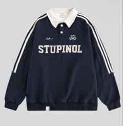ゆ*ゆ様 STUPINOL 長袖 ラガーシャツ ネイビーのサムネイル