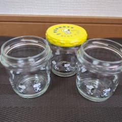 アヲハタ　ピーナッツバター　スヌーピー　空き瓶3個のサムネイル