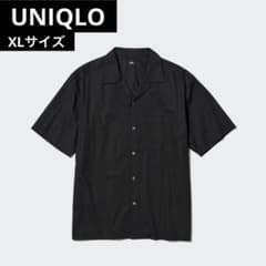 ●UNIQLO ブラックオープンカラーシャツのサムネイル