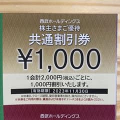 西武ホールディングス株主優待 共通割引券3,000円のサムネイル