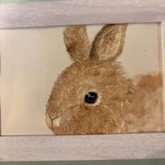 うさぎ イラスト 水彩画 絵 ポストカードサイズのサムネイル