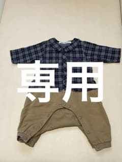 familiar チェック柄ロンパース 60サイズのサムネイル