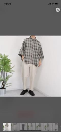 【kutir】カツラギ素材　ワイドテーパードパンツのサムネイル