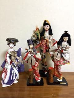 昭和レトロ 日本人形4体セット 鹿児島おはらおどり ひえつき人形 陶器
