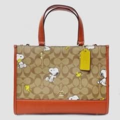 も*★様 未使用品 COACH コーチ スヌーピー シグネチャーレザートートバッのサムネイル