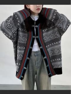 JEANASIS ノルディック柄 ニットカーディガン　チロルカーディガンのサムネイル