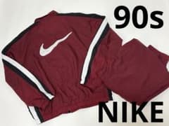 NIKE ナイキ 90s デカロゴ ナイロンジャケット ボルドー 銀タグ S