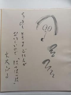 ☆水木しげる 直筆色紙 墨筆 直筆サイン 妖怪画筆 - メルカリ