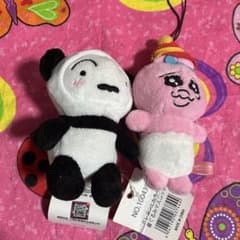 판다(크레용 신짱의 시로)와 핑크 캐릭터 봉제인형