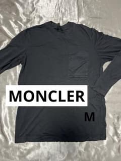 MONCLER ロンT M ブラック モンクレール 長袖Tシャツ ワッペン ロゴ 