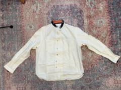 ＮＡＴＩＣ　ＭＡＲＩＮＥ　ＵＮＩＦＯＲＭ　バンドカラー白シャツ　Ｌ　日本製のサムネイル