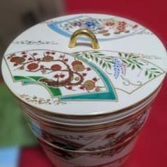 ま*ん様 京焼 清水焼 中村秋峰造 仁清扇絵草花絵 水指 - メルカリ