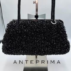 ✨️美品✨ アンテプリマ パーティーバッグ 2way リボン がま口 チェーン アンテプリマ リボン がま口 ワイヤーバッグ 黒 保存袋付 冠婚葬祭