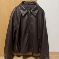 ZARA フェイクレザージャケット ブラウン XLのサムネイル