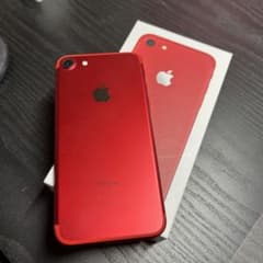 iPhone7 RED 128GB simフリー 90%箱付き ケーブル付きのサムネイル