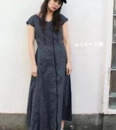 【ジュエティ】ドット柄ワンピース ブラックのサムネイル