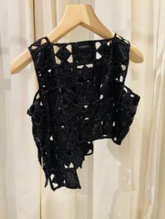 ヨウジヤマモト ファム yohji yamamoto 1997総ビーズ刺繍ベスト - メルカリ