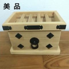 ♡未使用品♡ 昭和レトロ 桧 からくりお賽銭箱 秘密箱 小物入れ