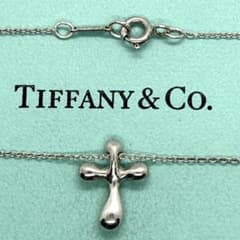美品✨ティファニー❤️スモールクロス ティアドロップ ネックレス