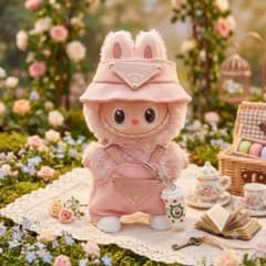 LABUBU ぬい服 サロペット 帽子 セット イニシャル　No.32 ピンクのサムネイル