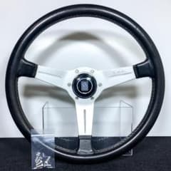 オールド ナルディ クラシック シルバースポーク レザー ホーンボタン