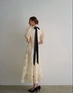 Acka. lace flare dress ドレス バックリボン サイズ1 - メルカリ