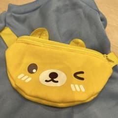 犬服 ブルー くまポーチ付き トレーナーのサムネイル