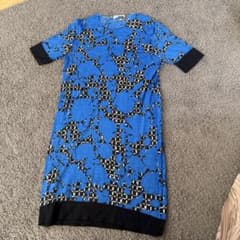 BALENCIAGA 総柄 半袖ワンピース ブルーのサムネイル