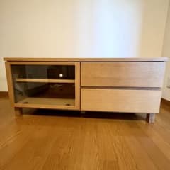 無印良品 オーク材 AVボード テレビ台 幅110cm 引き出し付き