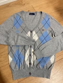 フレッドペリー　刺繍ロゴ　アーガイル柄　カーディガンのサムネイル
