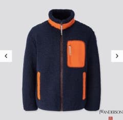 ユニクロ JW ANDERSON 防風ボアフリースジャケット XL ネイビーのサムネイル