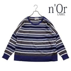08T870☆ n'Or LABEL 국경 니트 스웨터 춘추 F