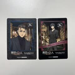 進撃の巨人 カラオケの鉄人 オリジナルチェキ風カード 特典　ミカサ　エレンのサムネイル