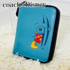 COACH × Disney ミッキーミディアムジップウォレット 限定 サーフ COACH × Disney ミッキーミディアムジップウォレット 限定 サーフ