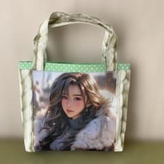 ミニトートバッグ　チャンキー風　リアルニット柄