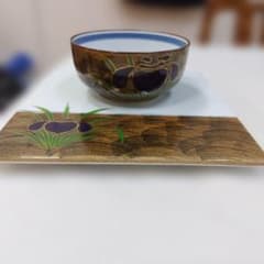 菖蒲柄脚付角皿＆中鉢 天狗谷窯 - メルカリ