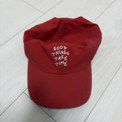 CAP KOREA ナイロンキャップ レッド ロゴ刺繍のサムネイル