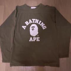 A BATHING APE BAPE 長袖エイプヘッドLカーキスウェットのサムネイル