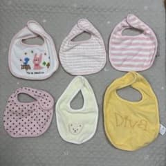 ベビー スタイ 5枚セット よだれかけ まとめ売り　ピンク　女の子のサムネイル