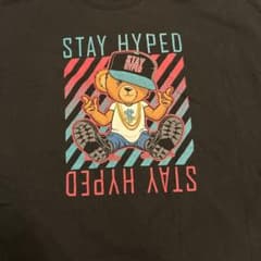 Stay Hyped クマ Tシャツ ブラックのサムネイル