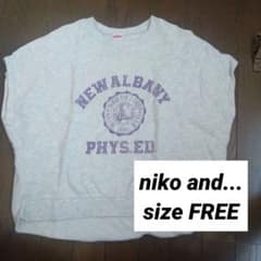 niko and... 裏毛 Tシャツ カレッジロゴ スウェット 半袖のサムネイル