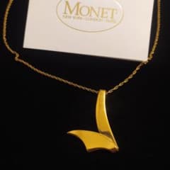 MONET　モネ　ゴールド　ネックレス　スリムチェーン　ペンダント　ヴィンテージ
