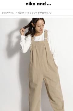美品！niko and ...jeans タックワイドサロペット2のサムネイル
