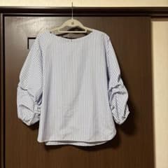 a.v.v ストライプ柄 ボリューム袖 ブラウス 七分袖のサムネイル